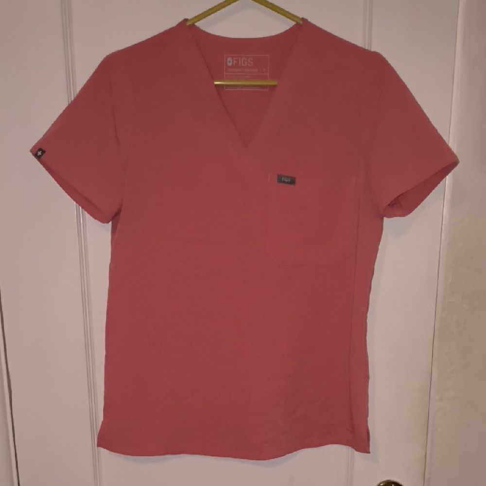 Figs | Salmon V-Neck Tunic Top